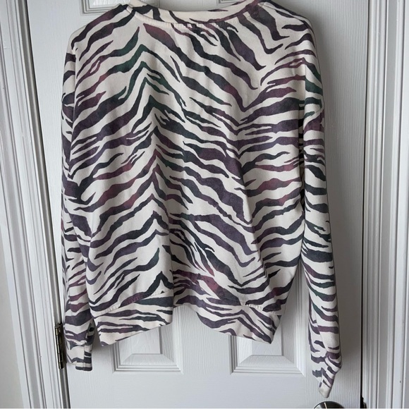 Rails Marlo Ivory Gradient Tiger Stripe sweatshirt cozy Fall Winter - Picture 3 of 11